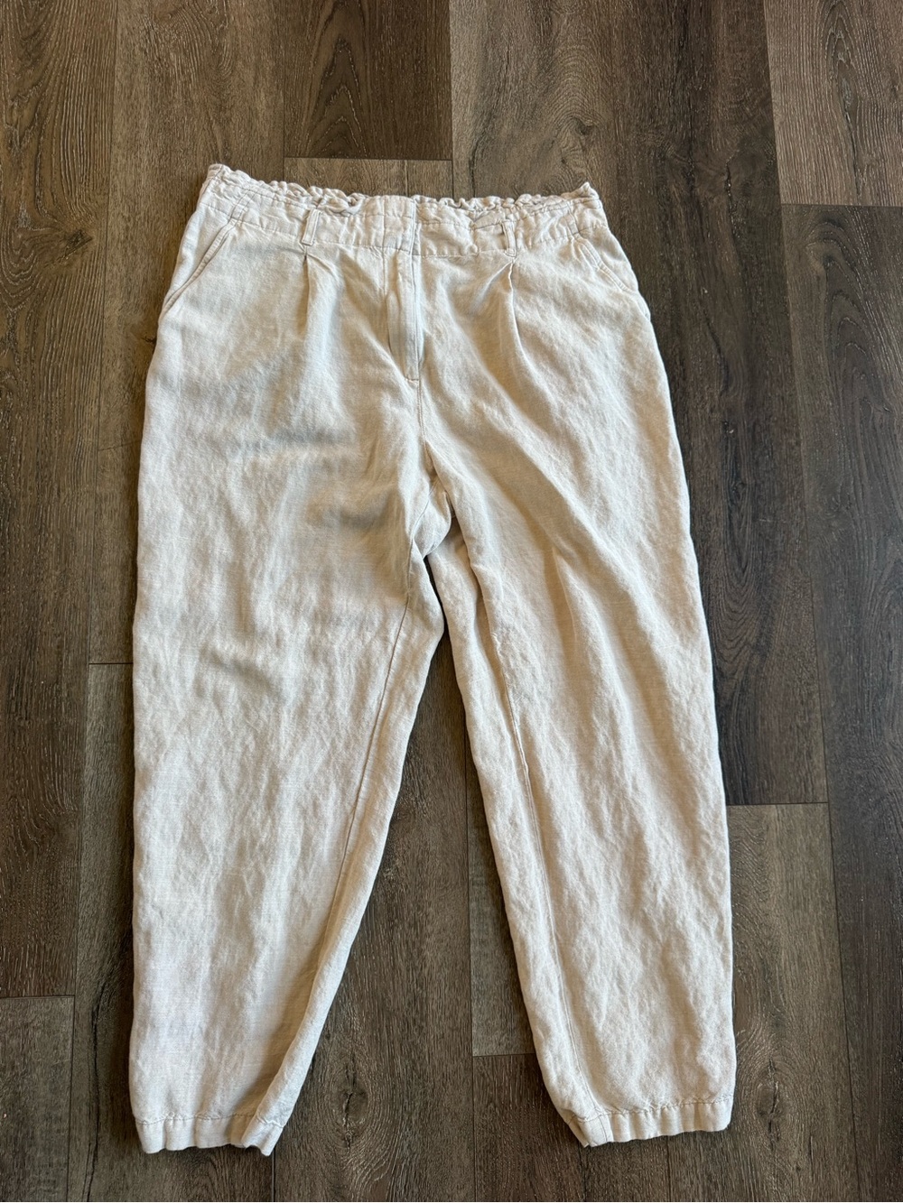 LOFT Light Beige Straight-Leg Pants